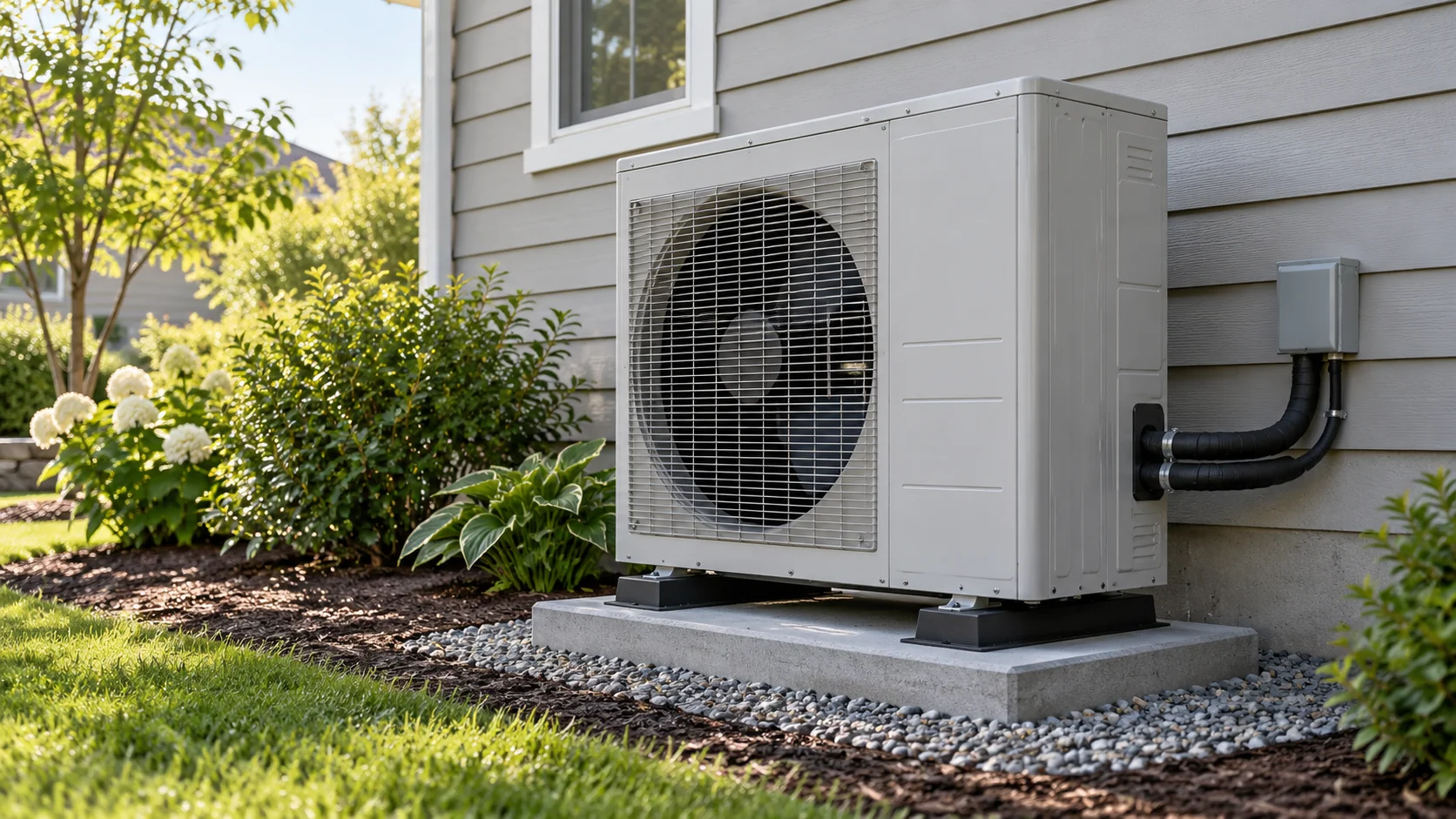 AI illustration of an outdoor heat pump