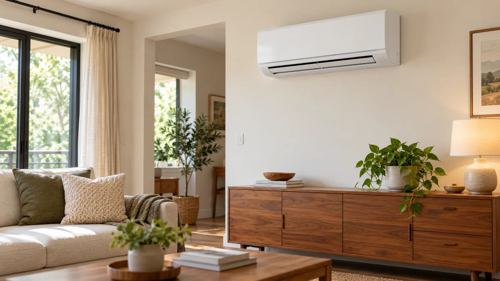 AI illustration of a wall-mounted mini-split